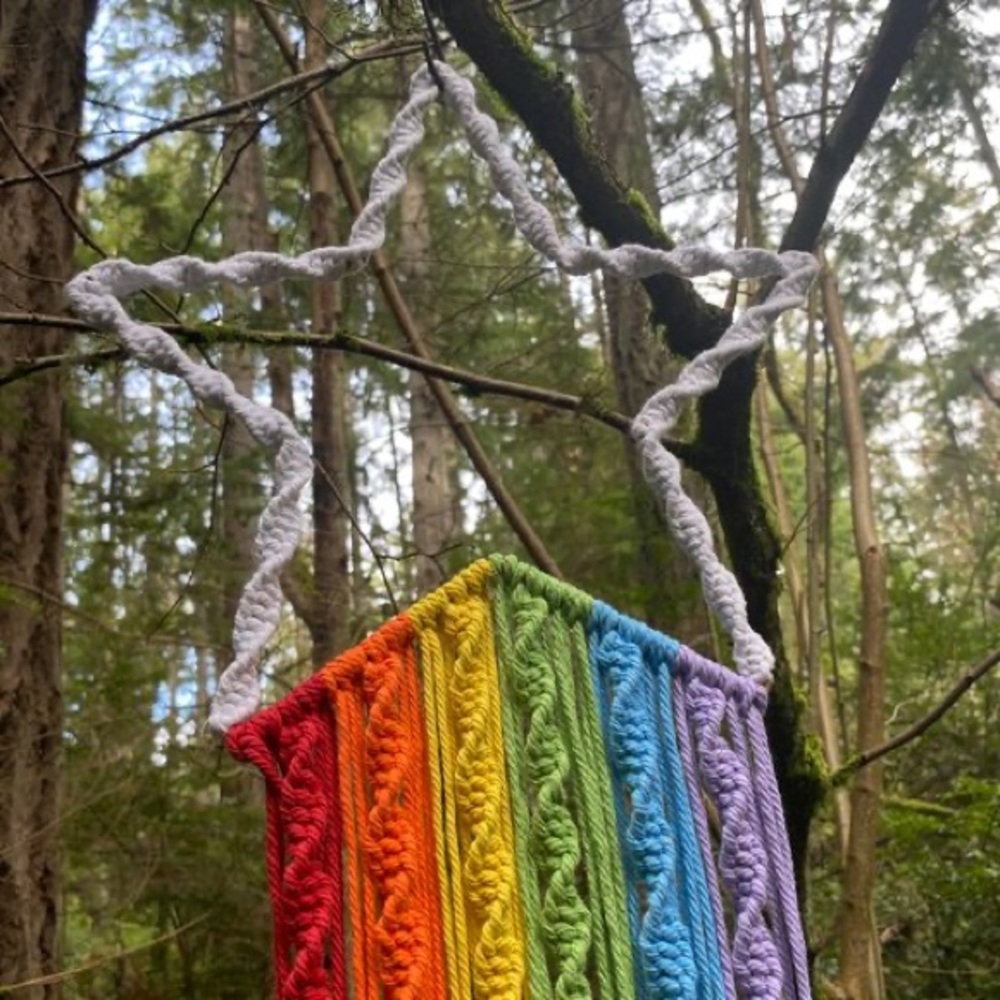 Macrame rainbow star wall hanging